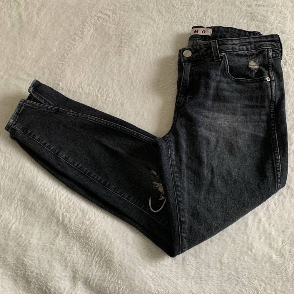 Women’s 30 AMO Denim Twist Vixen Destroy Ankle Slit Distressed Skinny Jeans